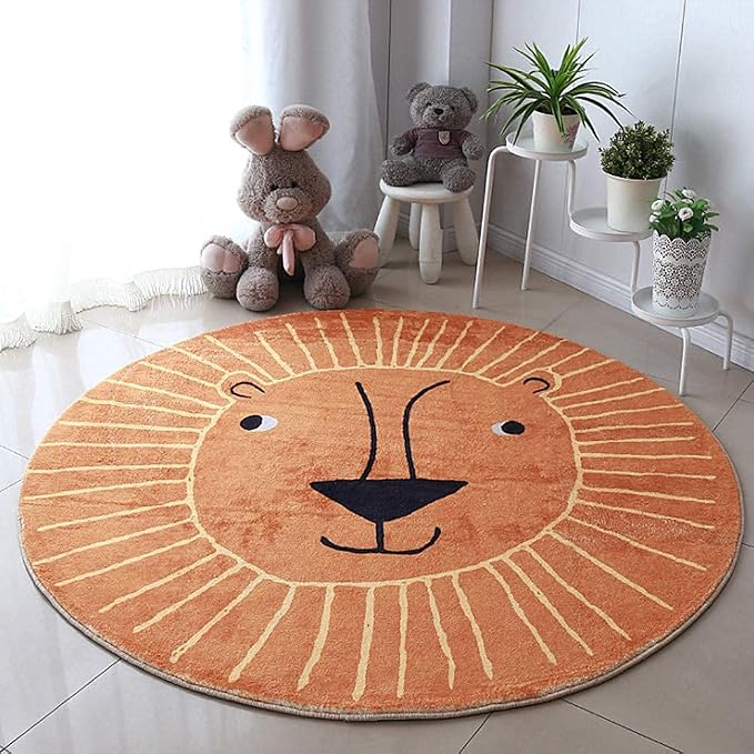 Poowe Round Kids Playroom Rug by Poowe