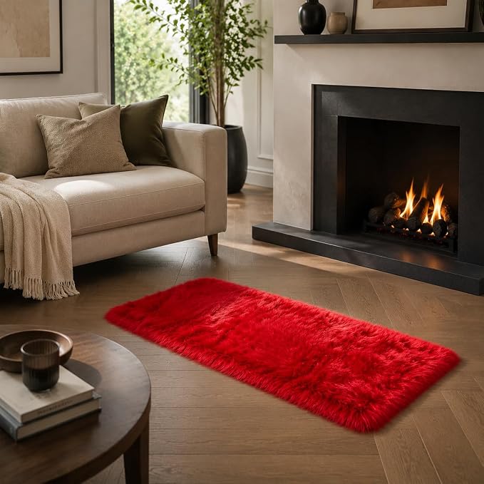 EasyJoy Ultra Soft Faux Fur Rug Fluffy Sheepskin Rug by EasyJoy