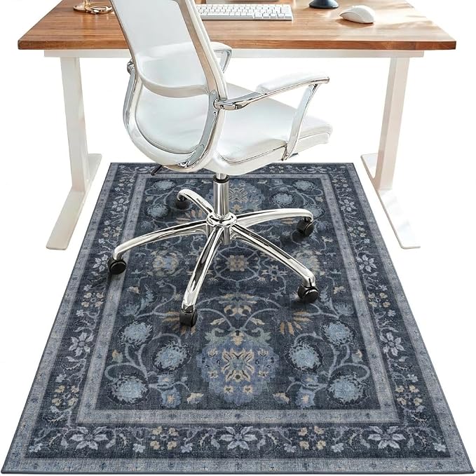 36"x48" Office Chair Mat for Hardwood Tile Floor, Under Desk Carpet Protector by BESBLEE