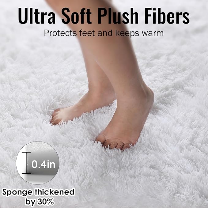 PAGISOFE Fluffy Shaggy Area Rug 5x8, Plush Rugs - Image 6
