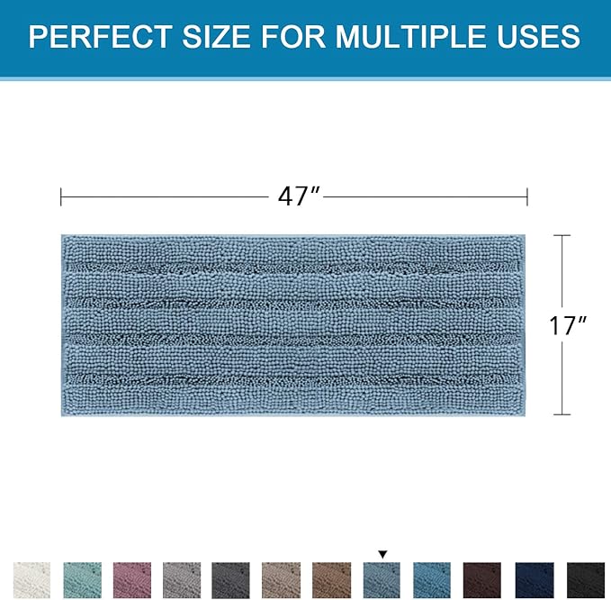 H.VERSAILTEX Bath Rugs for Bathroom Washable Non Slip Extra Thick Chenille - Image 2
