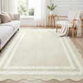 Area Rugs 5x7 Living Room Washable Modern Rug, Neutral Beige Soft Non Slip Rugs by LORWER