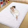 qulint 4x6 Area Rug for Bedroom, Fluffy Soft Shag White Carpet for Living Room by QULINT