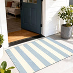 Blue White Striped Outdoor Rug - Image 9