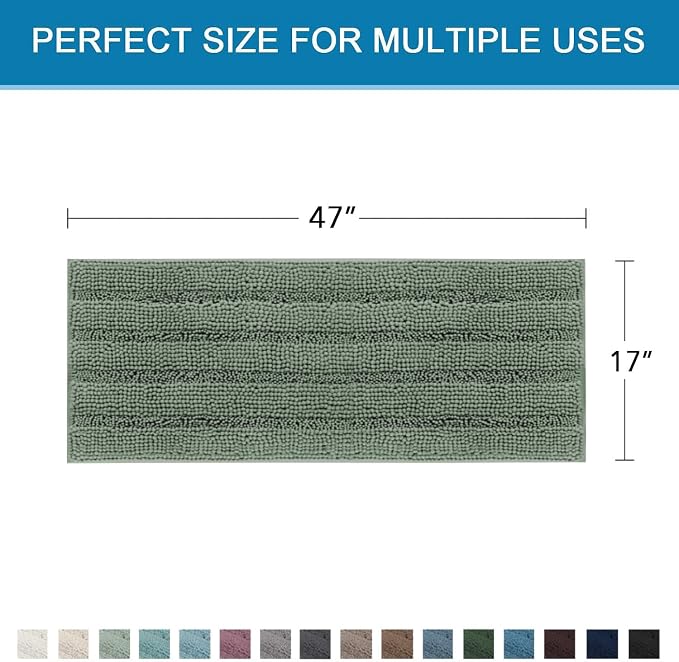 H.VERSAILTEX Bath Rugs for Bathroom Non Slip Bath Mats Extra Thick Chenille - Image 2
