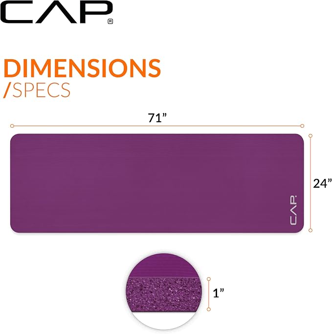 CAP Barbell 1-Inch High Density Exercise Yoga Mat - Image 4