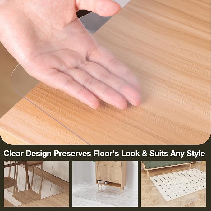 Crystal Clear Floor Mat 3×5ft, Upgraded Easy Flat Waterproof Vinyl Rug Cover - Image 6