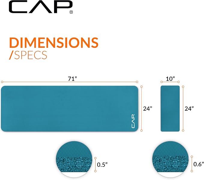 CAP Barbell 1/2-Inch High Density Exercise Yoga Mat - Image 4