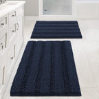 H.VERSAILTEX Navy Blue Bathroom Rugs 2 Piece, Bath Mat Set Slip-Resistant Extra by HVERSAILTEX