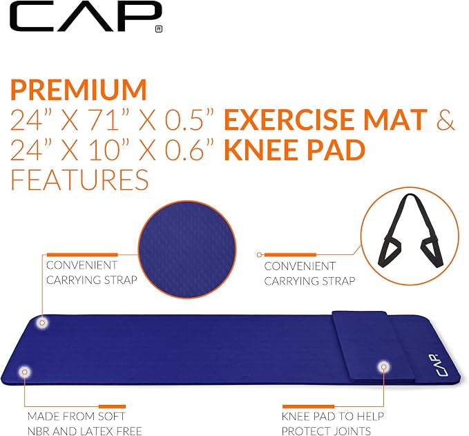 CAP Barbell 1/2-Inch High Density Exercise Yoga Mat - Image 3