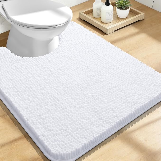 OLANLY Toilet Rugs U-Shaped 24x20, Extra Soft Absorbent Chenille Contour by OLANLY
