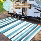 HUGEAR Outdoor Plastic Straw Rug, Waterproof Mat, Washable Large Floor Mat and - Image 5