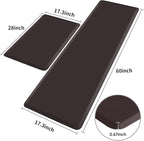 HappyTrends Kitchen Mat, 17.3"x28"+17.3"x60" Chocolate, Cushioned Comfort - Image 2
