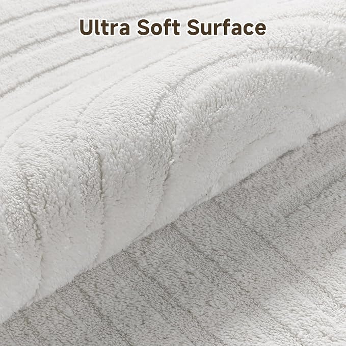 Pauwer 4x6 Washable Area Rugs for Living Room Modern White Solid Color Soft - Image 3