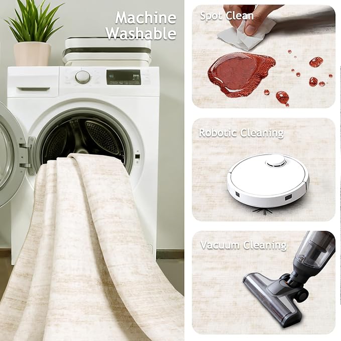 6x9 Area Rugs for Living Room, Non-Slip Modern Abstract Soft Large Washable Rug - Image 3