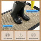 GORILLA GRIP 100% Waterproof All-Season WeatherMAX Doormat, US Designed Natural - Image 5