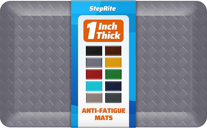 StepRite 1” Thick Kitchen Mats for Floor, Anti Fatigue Kitchen Rugs, Heavy Duty by Bringcushiontoyourlife