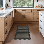 Striped Easy Jute Entryway Rug, 2x3 Black Indoor Outdoor Doormat, Washable - Image 7