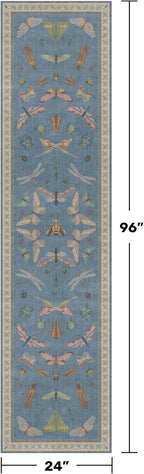 Hazo Haus Blue Boho Hallway Runner Rug 2x8, Washable Non Slip Rug - Image 2