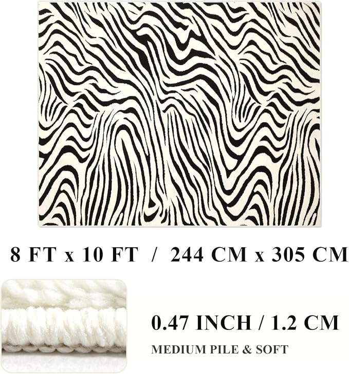 YIHOUSE 8×10 Ft Area Rugs for Living Room: Modern Washable Rug - Image 8