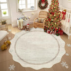 GarveeHome Scalloped Washable Round Rugs, Non-Slip Soft Round Rug 4 ft - Image 3