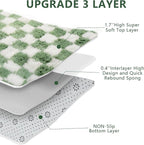 Area Rugs for Bedroom Living Room, 8x10 Green and White Fluffy Soft Checkered - Image 6