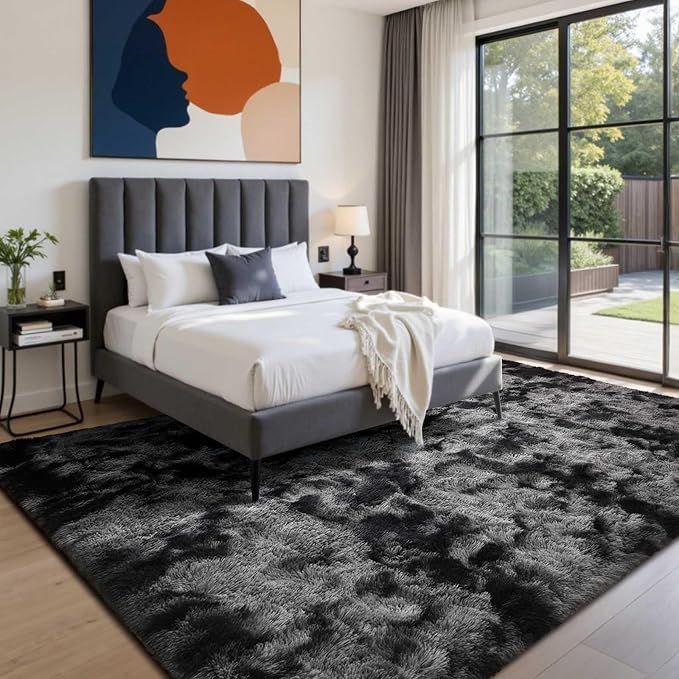 5x8 Ft Large Shag Rugs for Bedroom Living Room for Men Boys, Tie Dyed Ultra - Image 3