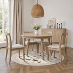Beige 4Ft Round Area Rugs for Bedroom, Non-Slip Stain Resistant Round Kitchen - Image 5
