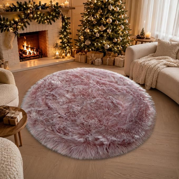 EasyJoy Faux Sheepskin Rug, Fluffy Faux Fur Rug, Ultra Soft Shag Area Rug by EasyJoy