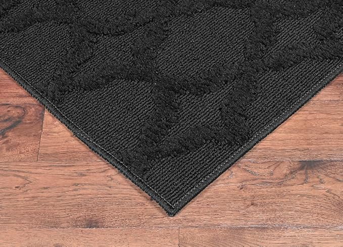 Garland Rug Sparta Non Slip Polypropylene 3 Ft. X 5 Ft. Black Area Rug- Ideal - Image 4