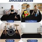 Focusound 20Pcs Sound Absorbing Interlocking Drum Rug, 11.8 x 11.8 x 0.4 inches - Image 6