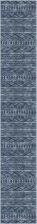 KUTA Boho Runner Rug for Hallway 2.6x16 Moroccan Washable Navy Blue Rugs - Image 8