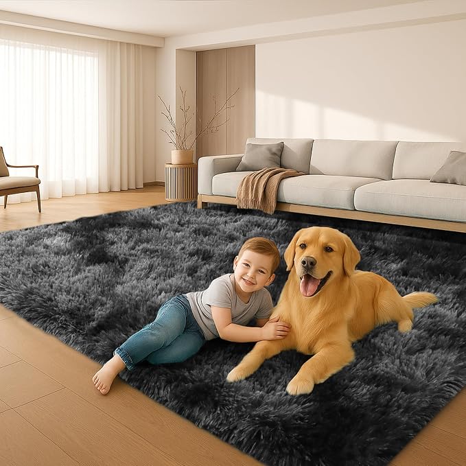 6x9 Rugs for Living Room, Rugs for Bedroom, Plush Fluffy Carpet, Non-Slip - Image 5