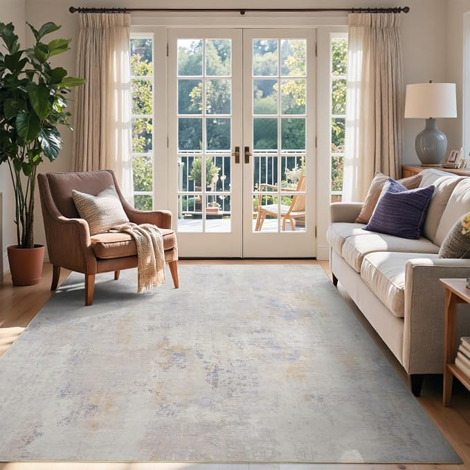 5x7 Ft Area Rugs for Living Room, Soft Non-Slip Washable Rugs Modern Abstract - Image 3