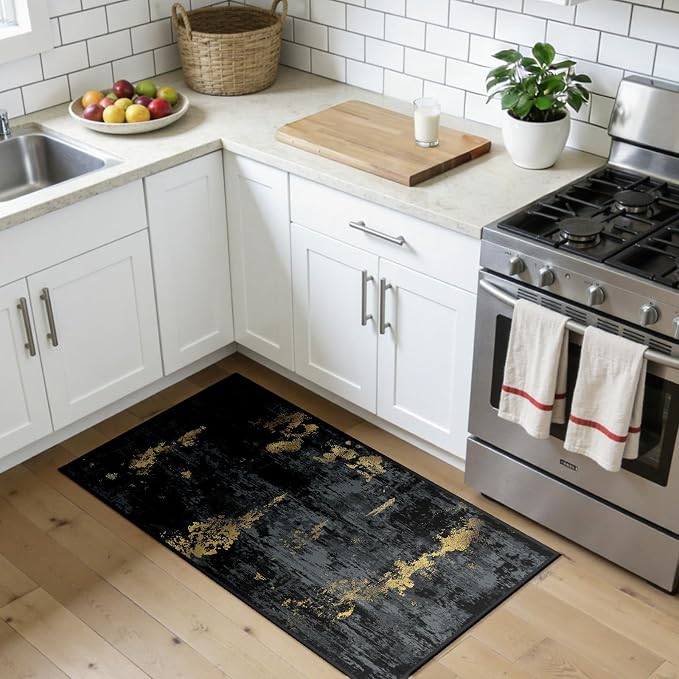 RELEANY Washable Area Rugs 2'x4' Non-Slip Modern Abstract Soft - Image 3