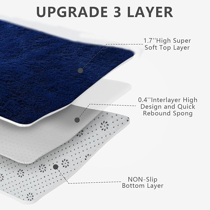 Shag Runner Rug for Bedroom Living Room 2x6 Upgrade Non-Slip Fluffy Soft - Image 8