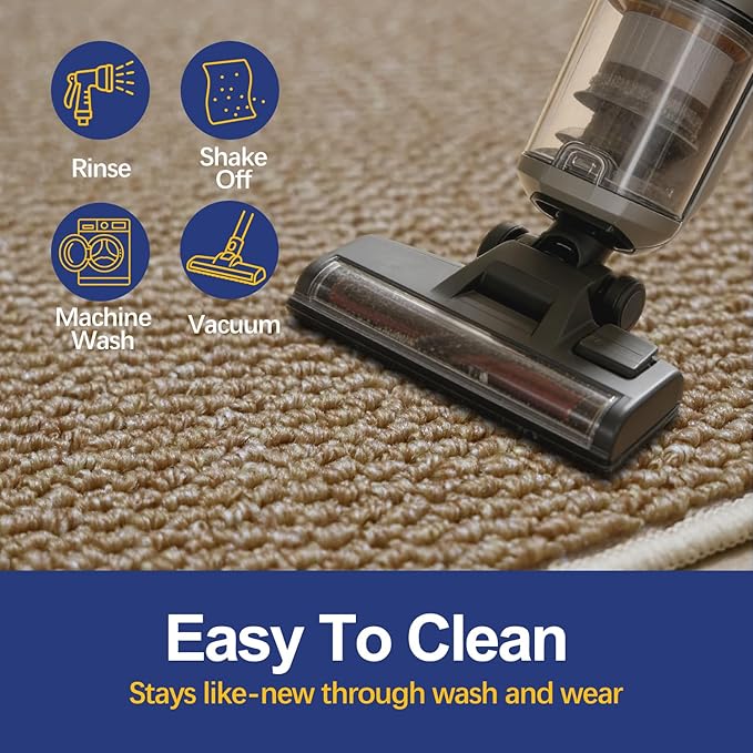 Dirt Trapping Door Mat 20x32, Taupe Faux Jute Entryway Rug | Low-Profile - Image 7