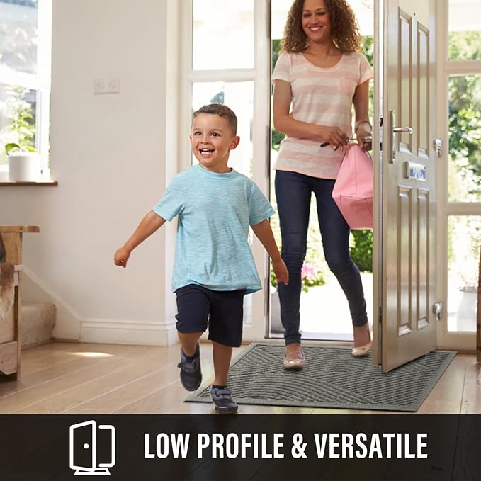 HIYARD Sturdy Front Door Mat, Absorbent Muddy Dirt Resist Welcome Door Mats - Image 5