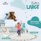 ABC Alphabet Rug for Kids – 6 ft Round White Boho Play Mat for Toddlers & Babies - Image 3