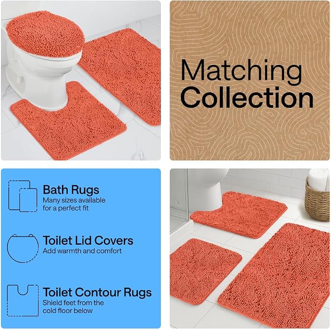 GORILLA GRIP Bath Rug Mat 30x20, Thick Soft Absorbent Chenille, Quick Dry - Image 8