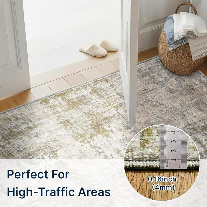 2x3 Rug for Entryway Hallway-No Slip Soft Carpets Modern Abstract Indoor Floor - Image 2