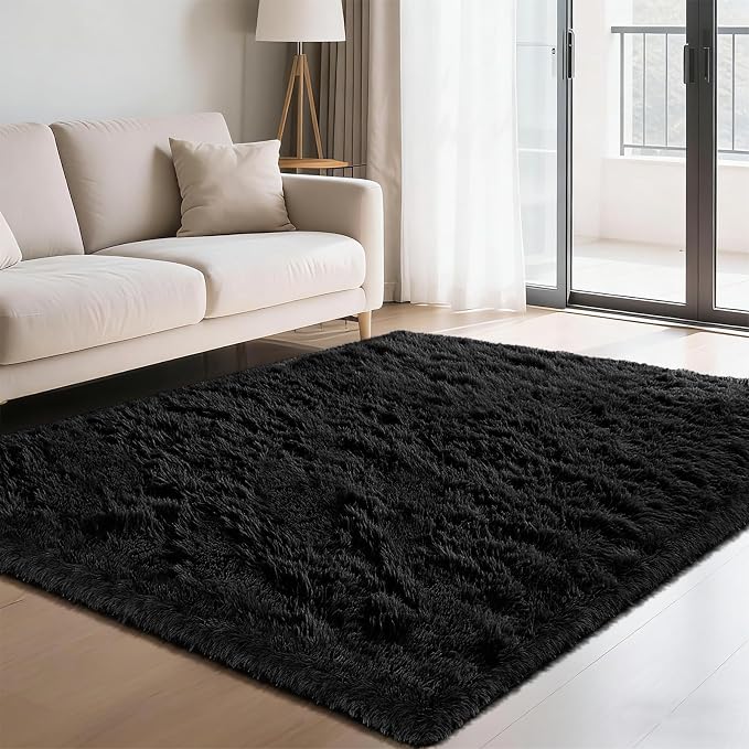 Fluffy Rug Shag Area Rug, Small Bedside Rug, Soft Fluffy Shag Entryway Throw by Yongyangjuxi