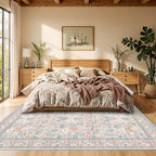 Rugxara 6x9 Pink Rug for Living Room Bedroom, Floral Washable Rug, Vintage Boho - Image 3