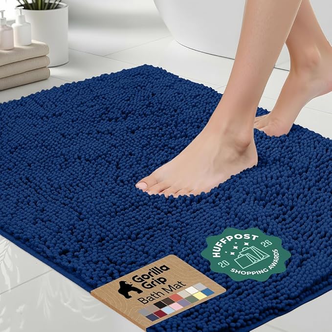 GORILLA GRIP Bath Rug Mat 44x26, Soft Absorbent Chenille, Quick Dry Microfiber by Unknown