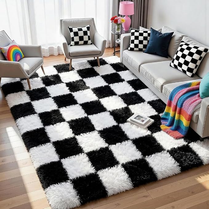 KICMOR Black and White 3x5 Rugs by KICMOR