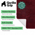 GORILLA GRIP Bath Rug Mat 30x20, Thick Soft Absorbent Chenille, Quick Dry - Image 2