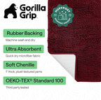 GORILLA GRIP Bath Rug Mat 44x26, Soft Absorbent Chenille, Quick Dry Microfiber - Image 2
