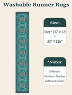 SERISSA Runner Rug for Hallways, Extra Long Boho Rug Ultra Soft Vintage Teal - Image 6