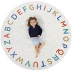 ABC Alphabet Rug for Kids – 6 ft Round White Boho Play Mat for Toddlers & Babies by Unknown