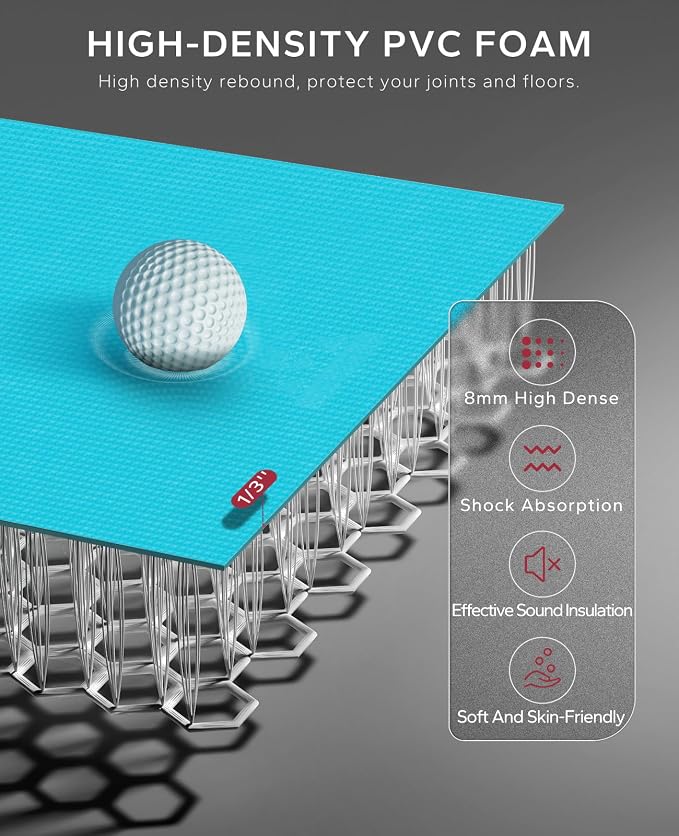 HAPBEAR Large Exercise Mat-7'x5'/6'x8'/6'x9'/6'x10'/6'x12'x8mm, Ultra Durable - Image 3